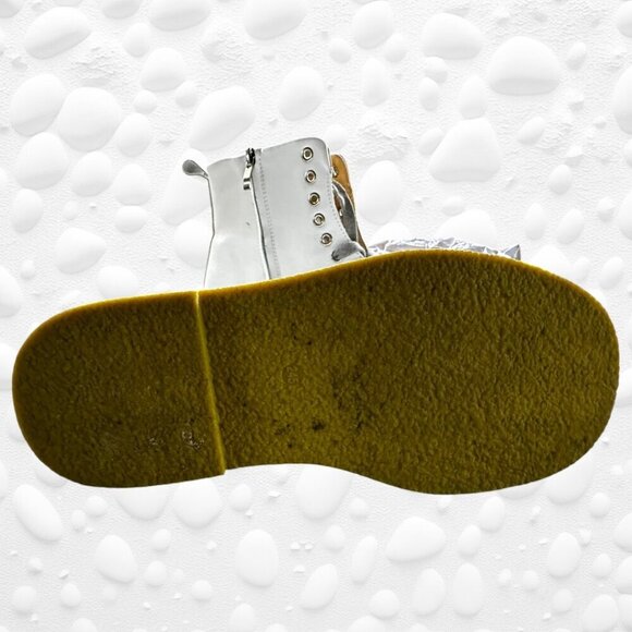 White Faux Leather Boots Size 8 - Picture 8 of 9